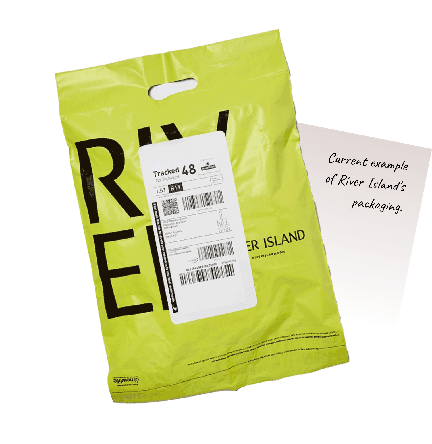 Example of old River Island packaging