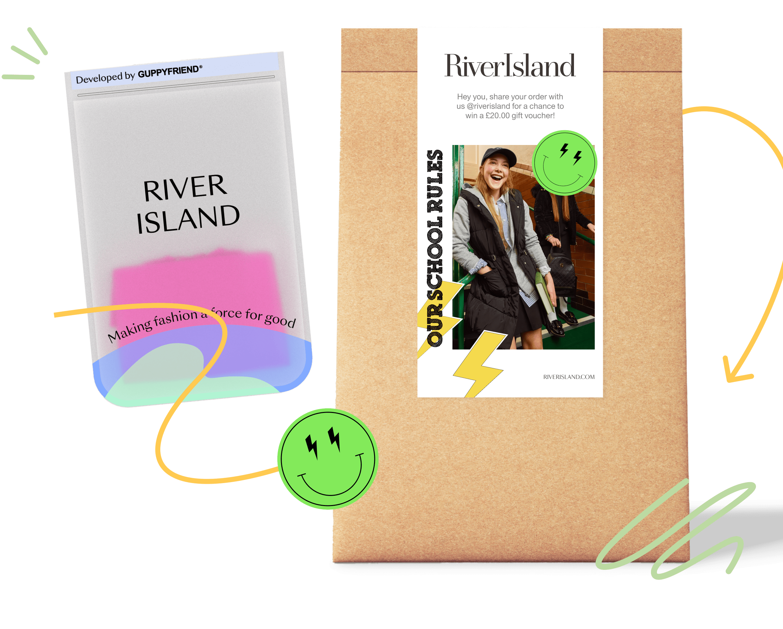 River Island's new sustainable packaging designs