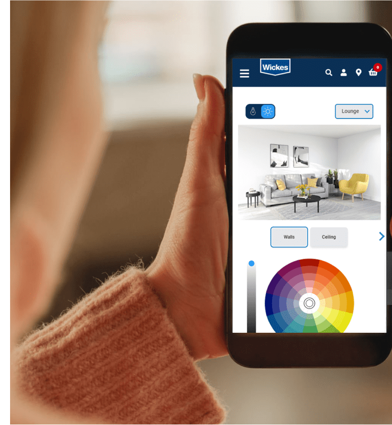 View of how the Wickes paint visualiser appears to customers