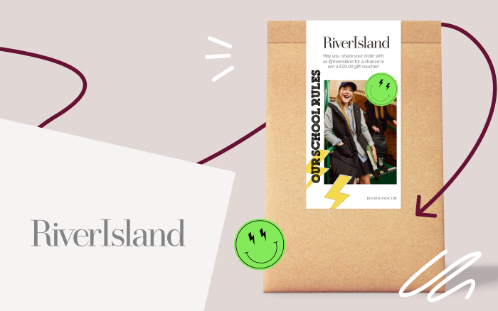 River Island sustainable packaging example
